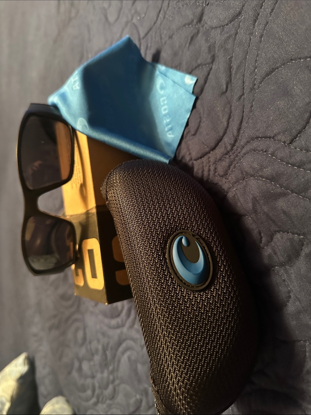 Costa Black Sunglasses with Silver Logo Accent
